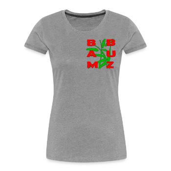 Bambuz merch - Frauen Premium Bio T-Shirt - Grau meliert - Vorne - Mia (176cm)