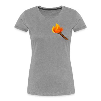 Stock Emote - Frauen Premium Bio T-Shirt - Grau meliert - Vorne - Mia (176cm)