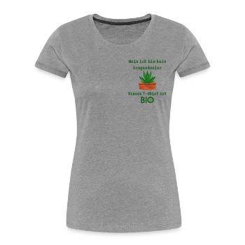 BIO T-Shirt - Frauen Premium Bio T-Shirt - Grau meliert - Vorne - Mia (176cm)