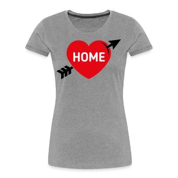I Love My Home (Home Country / Hometown / 3C) - Women's Premium Organic T-Shirt - heather grey - Front - Mia (176cm)