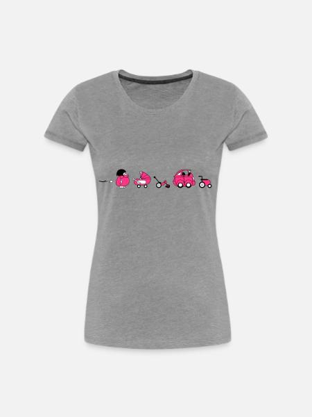 Evolution erfahren - Frauen Premium Bio T-Shirt - Grau meliert