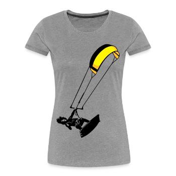 kite-surf - Frauen Premium Bio T-Shirt - Grau meliert - Vorne - Mia (176cm)