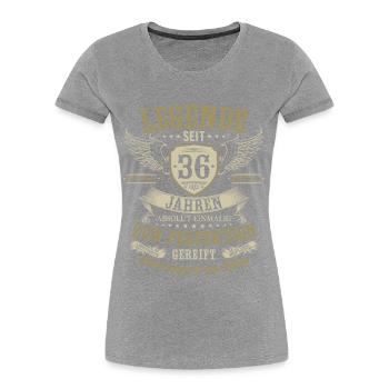 36 Geburtstag Legende Geburtstagsspruch 36 Jahre - Frauen Premium Bio T-Shirt - Grau meliert - Vorne - Mia (176cm)