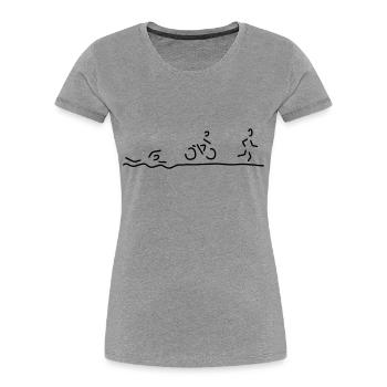 triathlon triathlet - Frauen Premium Bio T-Shirt - Grau meliert - Vorne - Mia (176cm)