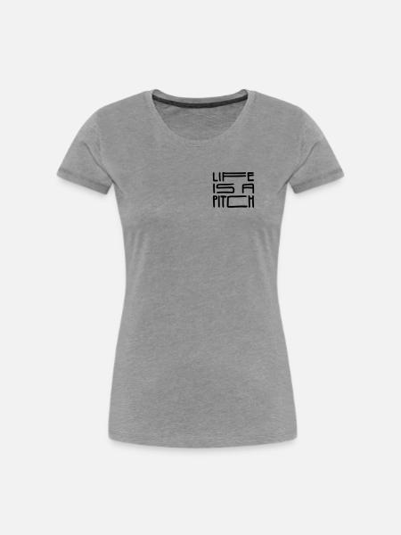 Life is a Pitch - Frauen Premium Bio T-Shirt - Grau meliert