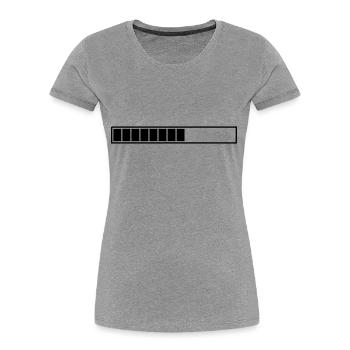 barre de chargement à personnaliser - T-shirt bio Premium Femme - gris chiné - Devant - Mia (176cm)