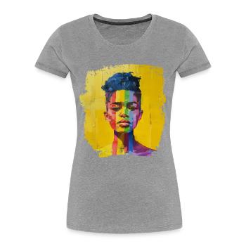 Pride and Strong - LGBTQIA+ - Frauen Premium Bio T-Shirt - Grau meliert - Vorne - Mia (176cm)