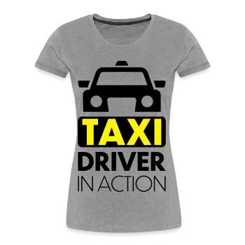 Taxi - T-shirt bio Premium Femme - gris chiné - Devant - Mia (176cm)