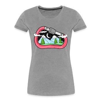 Carabine montagne montagne cadeau alpiniste - T-shirt bio Premium Femme - gris chiné - Devant - Mia (176cm)