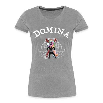 Domina Herrin Einhorn - Frauen Premium Bio T-Shirt - Grau meliert - Vorne - Mia (176cm)