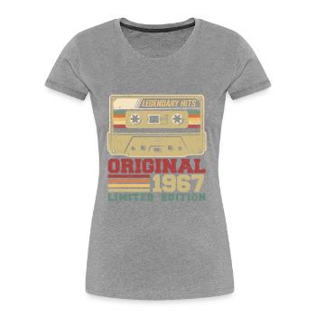 Original 1967 Vintage Jubiläumsgeschenk 1967 - Frauen Premium Bio T-Shirt - Grau meliert - Vorne - Mia (176cm)