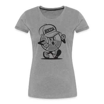 Bocciaspieler Bekleidung mit Boccia Kugeln Boccia - Frauen Premium Bio T-Shirt - Grau meliert - Vorne - Mia (176cm)