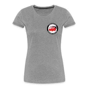 Firefighters Against Racism Symbol - Frauen Premium Bio T-Shirt - Grau meliert - Vorne - Mia (176cm)