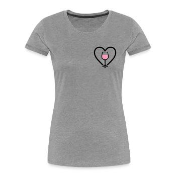 Heart + Rosé Wine – Rosé Lover - Women's Premium Organic T-Shirt - heather grey - Front - Mia (176cm)