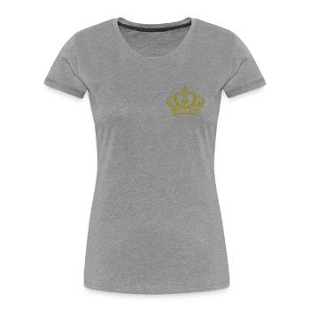 Krone - Frauen Premium Bio T-Shirt - Grau meliert - Vorne - Mia (176cm)