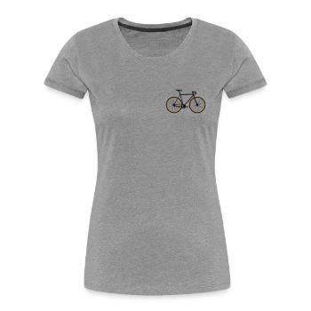 Vélo de route Fixie Retro - T-shirt bio Premium Femme - gris chiné - Devant - Mia (176cm)