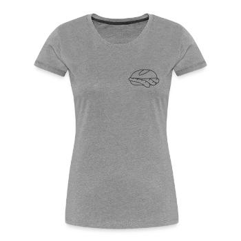 Drei im Weggla - Frauen Premium Bio T-Shirt - Grau meliert - Vorne - Mia (176cm)