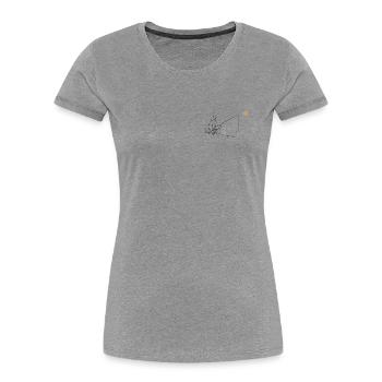 Angeln am See - Frauen Premium Bio T-Shirt - Grau meliert - Vorne - Mia (176cm)