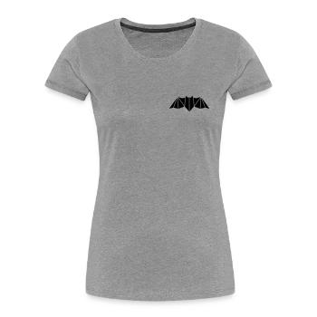 fledermausflaeche - T-shirt bio Premium Femme - gris chiné - Devant - Mia (176cm)