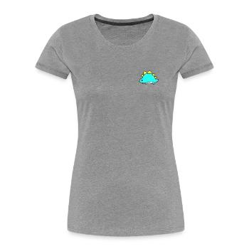 Dinosaurier - Frauen Premium Bio T-Shirt - Grau meliert - Vorne - Mia (176cm)