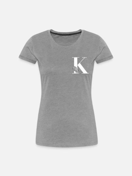 Buchstabe K - Frauen Premium Bio T-Shirt - Grau meliert
