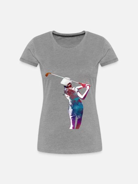 Sport-Golfer - Frauen Premium Bio T-Shirt - Grau meliert