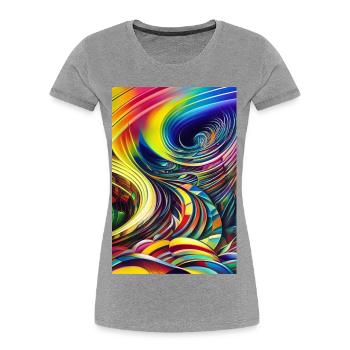 Art abstrait - T-shirt bio Premium Femme - gris chiné - Devant - Mia (176cm)