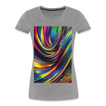 Art abstrait - T-shirt bio Premium Femme - gris chiné - Devant - Mia (176cm)