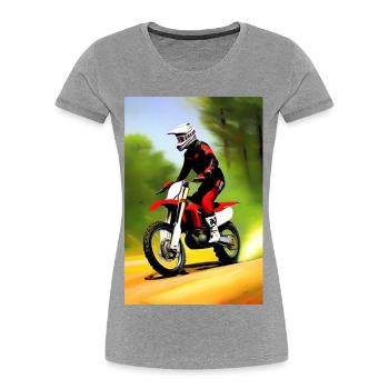 Motocross Riding - Women's Premium Organic T-Shirt - heather grey - Front - Mia (176cm)