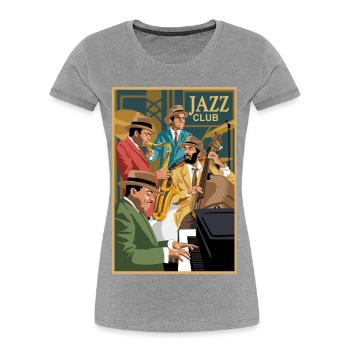 Jazzclub - Frauen Premium Bio T-Shirt - Grau meliert - Vorne - Mia (176cm)