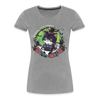 Das Erwachen von Catleman Jack - Frauen Premium Bio T-Shirt - Grau meliert - Vorne - Mia (176cm)