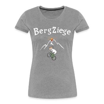 Radsport Bergziege - Frauen Premium Bio T-Shirt - Grau meliert - Vorne - Mia (176cm)