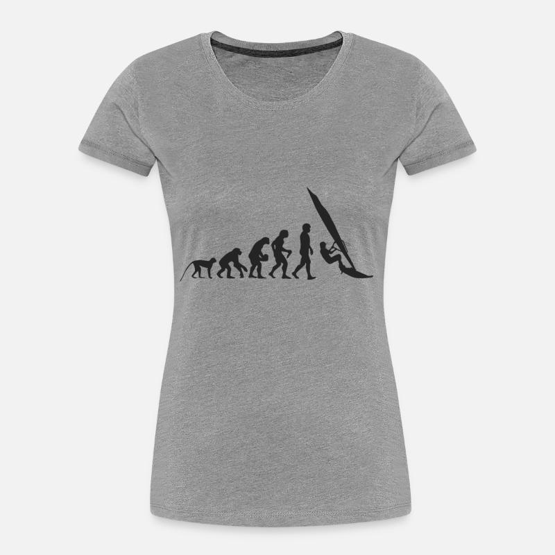Evolution Windsurfing - T-shirt bio Premium Femme - gris chiné