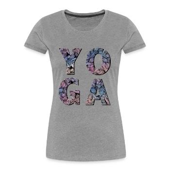 Yoga - Frauen Premium Bio T-Shirt - Grau meliert - Vorne - Mia (176cm)