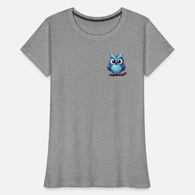 Pixel Eule – Retro 8-Bit Style Frauen Premium Bio T-Shirt