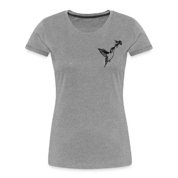 birdy black - Frauen Premium Bio T-Shirt - Grau meliert - Vorne - Mia (176cm)