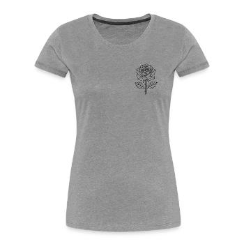Geometrische Rose – Polygon Art - Frauen Premium Bio T-Shirt - Grau meliert - Vorne - Mia (176cm)