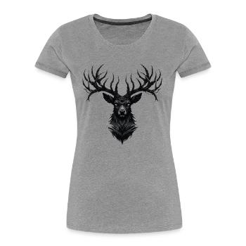 Horns of Darkness - Frauen Premium Bio T-Shirt - Grau meliert - Vorne - Mia (176cm)