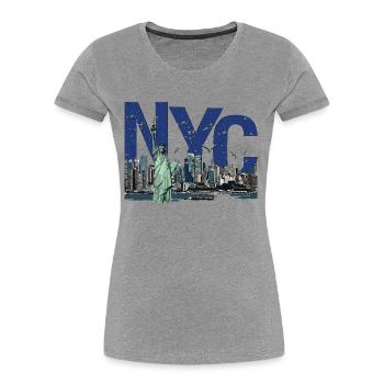 NYC NEW YORK CITY - Women's Premium Organic T-Shirt - heather grey - Front - Mia (176cm)