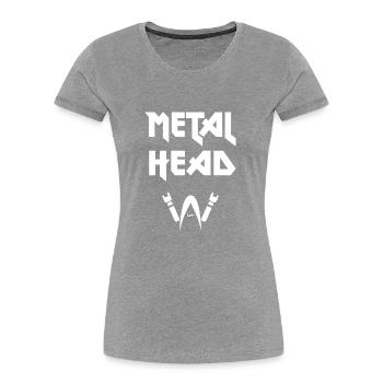 Metal Head - Heavy Metal - Headbanger - Frauen Premium Bio T-Shirt - Grau meliert - Vorne - Mia (176cm)