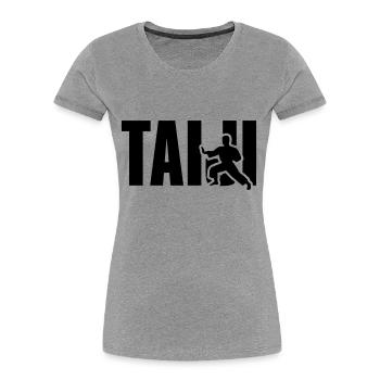 Taiji Tai Chi - Frauen Premium Bio T-Shirt - Grau meliert - Vorne - Mia (176cm)
