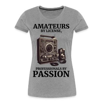 Vintage-Amateurfunk-Enthusiasten Amateure nach Lizenz - Frauen Premium Bio T-Shirt - Grau meliert - Vorne - Mia (176cm)