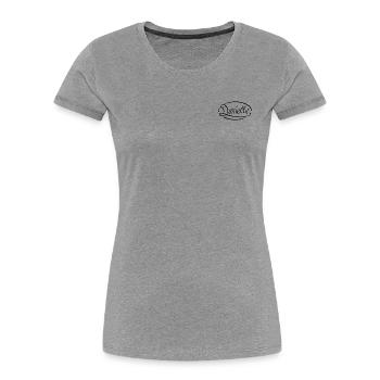 Danielle - T-shirt bio Premium Femme - gris chiné - Devant - Mia (176cm)