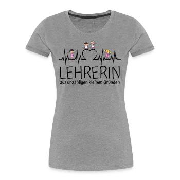 Lehrerin aus unzähligen kleinen Gründen - Frauen Premium Bio T-Shirt - Grau meliert - Vorne - Mia (176cm)