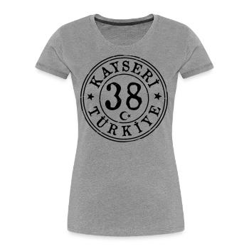 Kayseri 38 Vintage - Frauen Premium Bio T-Shirt - Grau meliert - Vorne - Mia (176cm)
