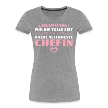 Danke Beste Chefin Abschied Geschenk - Frauen Premium Bio T-Shirt - Grau meliert - Vorne - Mia (176cm)