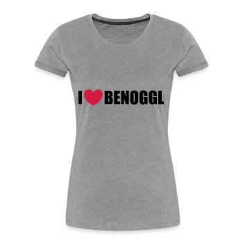 Benoggl - Frauen Premium Bio T-Shirt - Grau meliert - Vorne - Mia (176cm)