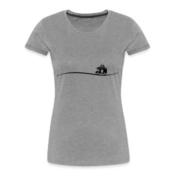 Wohnmobil Fahrrad - Frauen Premium Bio T-Shirt - Grau meliert - Vorne - Mia (176cm)