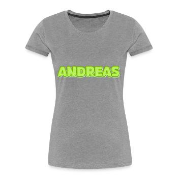 Andreas Andreas - Frauen Premium Bio T-Shirt - Grau meliert - Vorne - Mia (176cm)