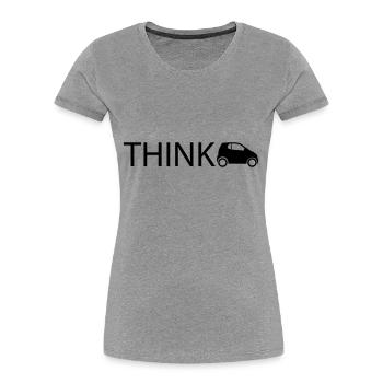 think smart - Frauen Premium Bio T-Shirt - Grau meliert - Vorne - Mia (176cm)